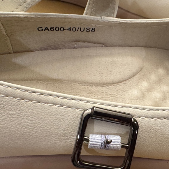 NWT QJN Mary Jane Shoes Women Flat Comfortable leather Casual Ladies beige 8 - Picture 5 of 12